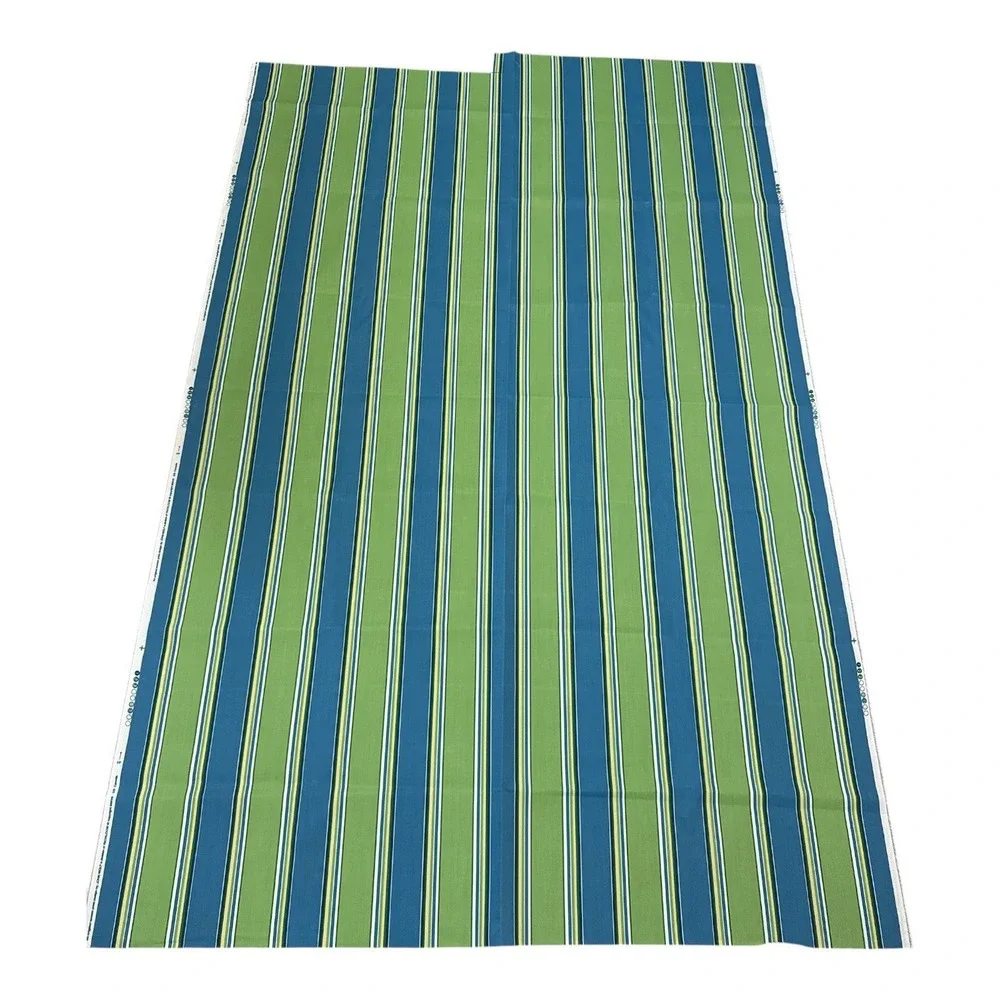 Richloom JOHN WOLF GREEN Blue Green STRIPE Outdoor Upholstery Fabric 2.3 Yd x 56